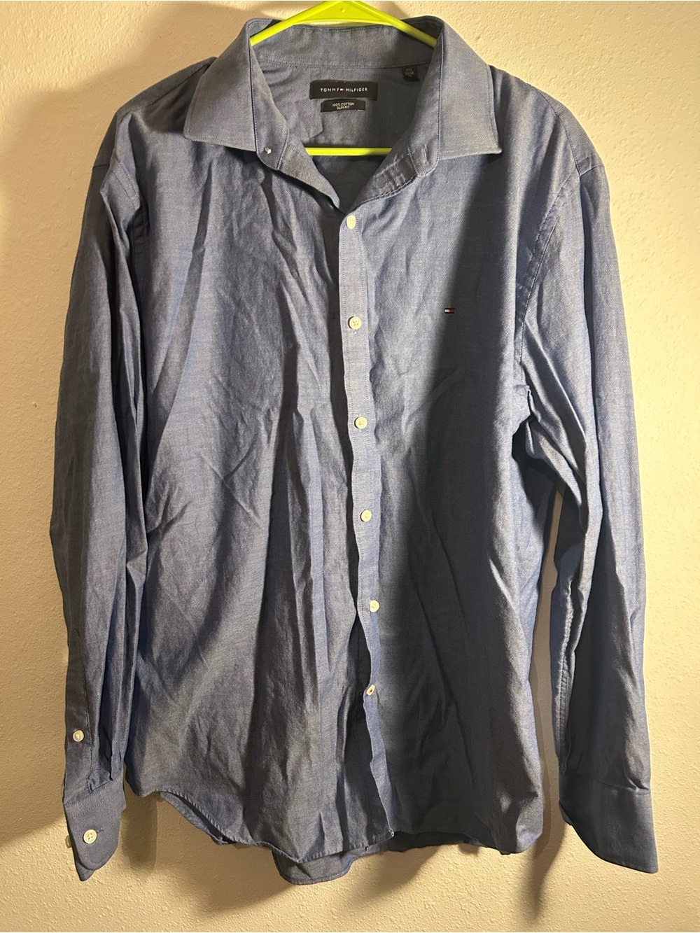Tommy Hilfiger Men's Light Blue Button-Up Dress Shirt